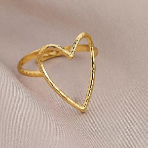 Bague coeur dorée