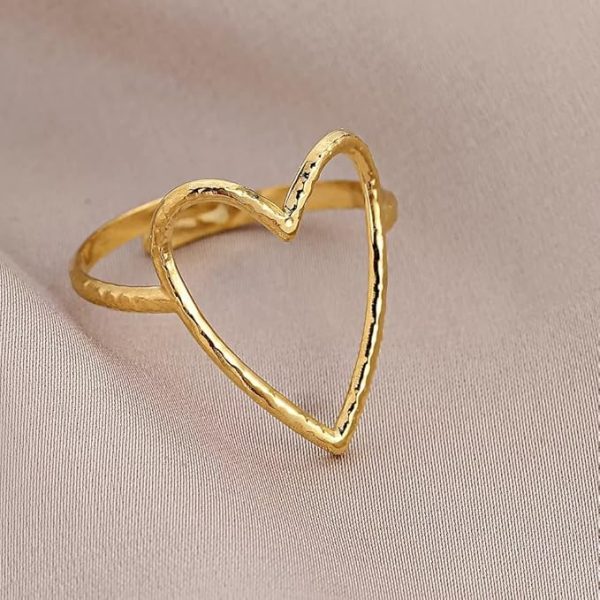 Bague coeur dorée