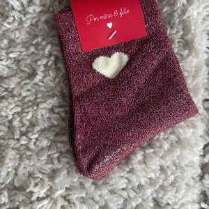 Chaussette pailletées cœur