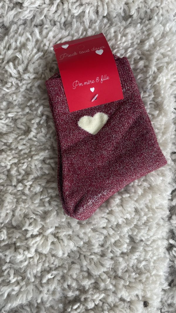 Chaussette pailletées cœur