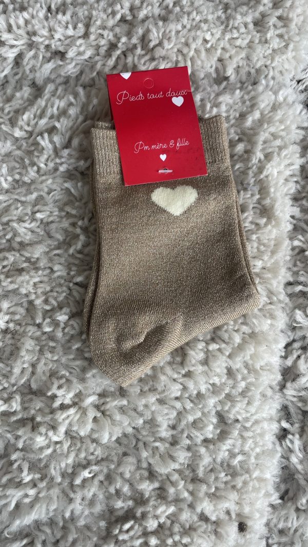Chaussette pailletées cœur