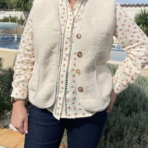 Gilet sans manches "Capucine" crème