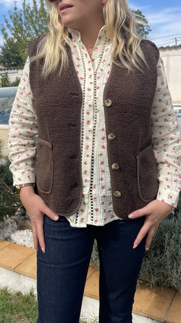 Gilet sans manches "Capucine" chocolat