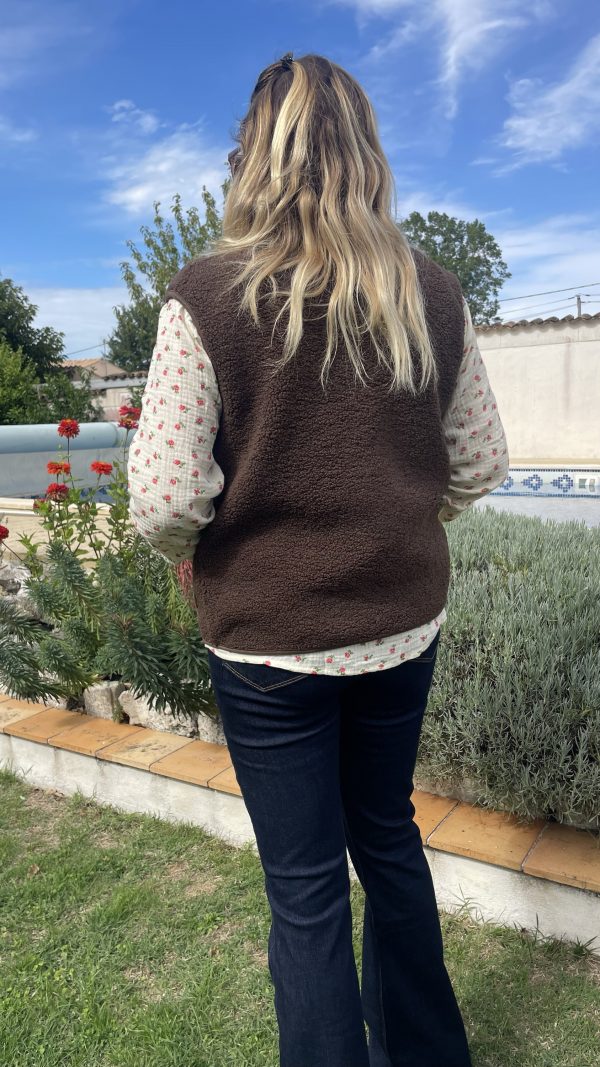 Gilet sans manches "Capucine" chocolat – Image 3