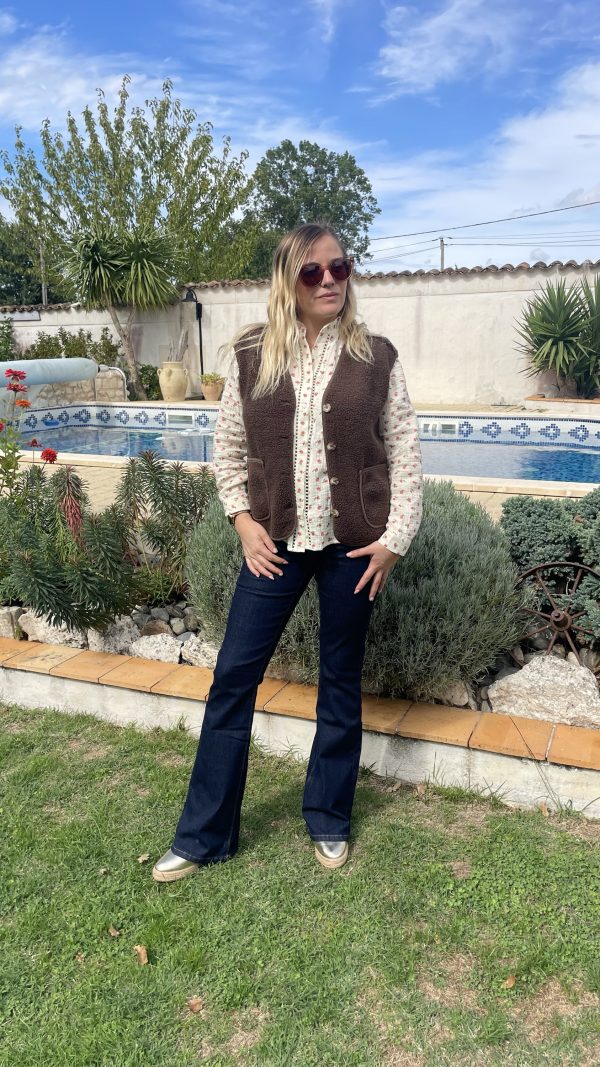 Gilet sans manches "Capucine" chocolat – Image 4