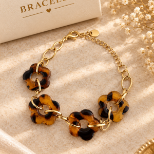 Bracelet Fleurs Effet Écaille